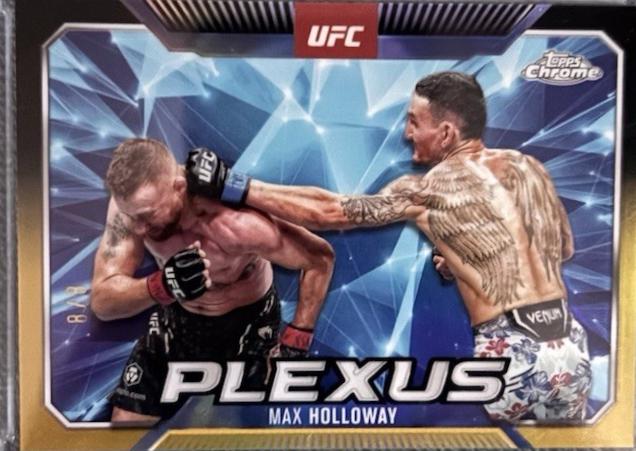 Max Holloway 2025 Topps Chrome UFC Plexus #PLX-12 Black & Gold Refractor