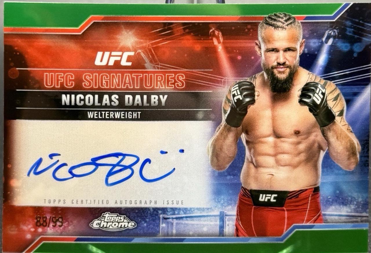 Nicolas Dalby 2025 Topps Chrome UFC UFC Signatures #SIG-ND Green Refractor