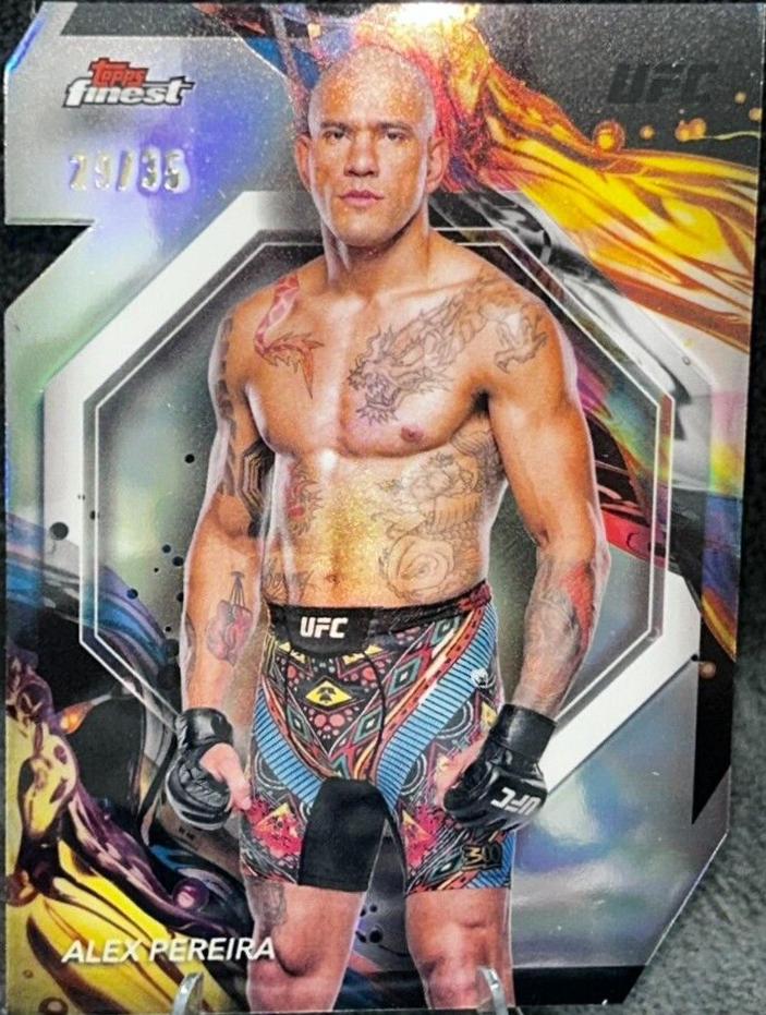 Alex Pereira 2024 Topps Finest UFC Base Uncommon #101 Die-Cut Refractor