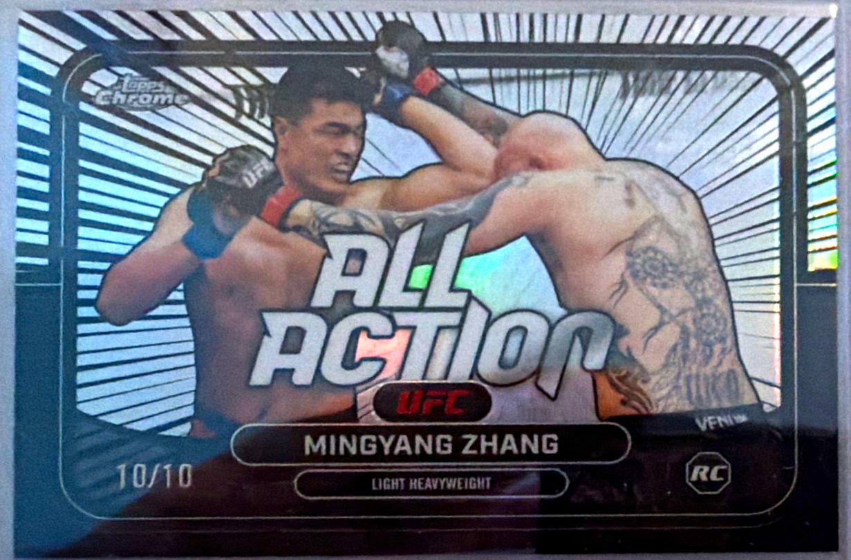 Mingyang Zhang 2026 Topps Chrome UFC All-Action #AA-50 Black Refractor