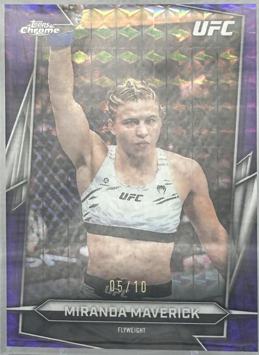 Miranda Maverick 2026 Topps Chrome UFC Base #144 Purple Geometric Refractor