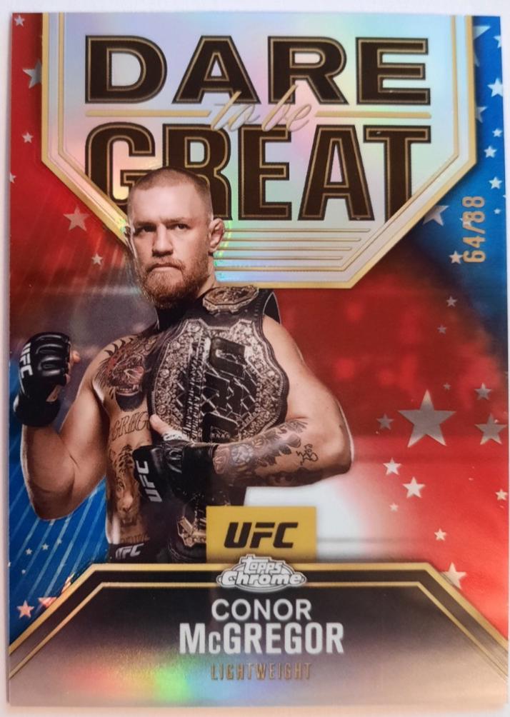 Conor McGregor 2025 Topps Chrome UFC Dare to Be Great #DBG-9 Red White Blue Refractor