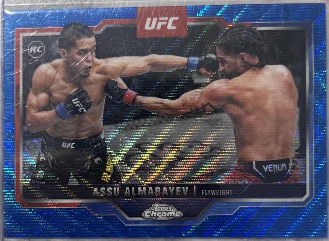 Assu Almabayev 2025 Topps Chrome UFC Base #182 Blue Wave Refractor
