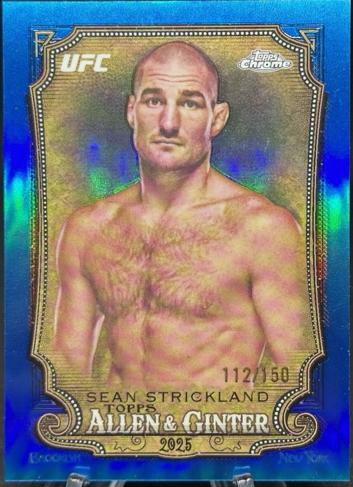 Sean Strickland 2025 Topps Chrome UFC Allen & Ginter #AAG-16 Blue Refractor
