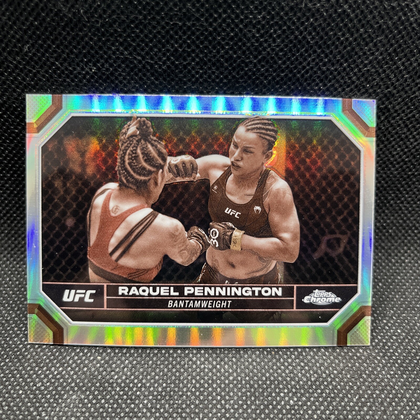 Raquel Pennington 2024 Topps Chrome UFC Base #160 Refractor
