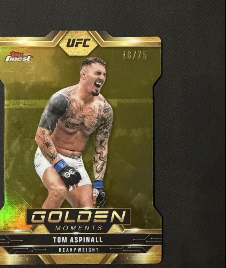 Tom Aspinall 2025 Topps Finest UFC Golden Moments #GM-3 Die-Cut Refractor
