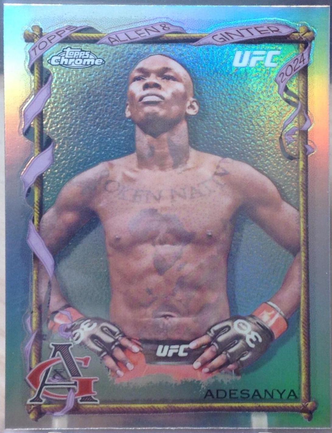 Israel Adesanya 2024 Topps Chrome UFC Allen & Ginter #AAG-7 Refractor
