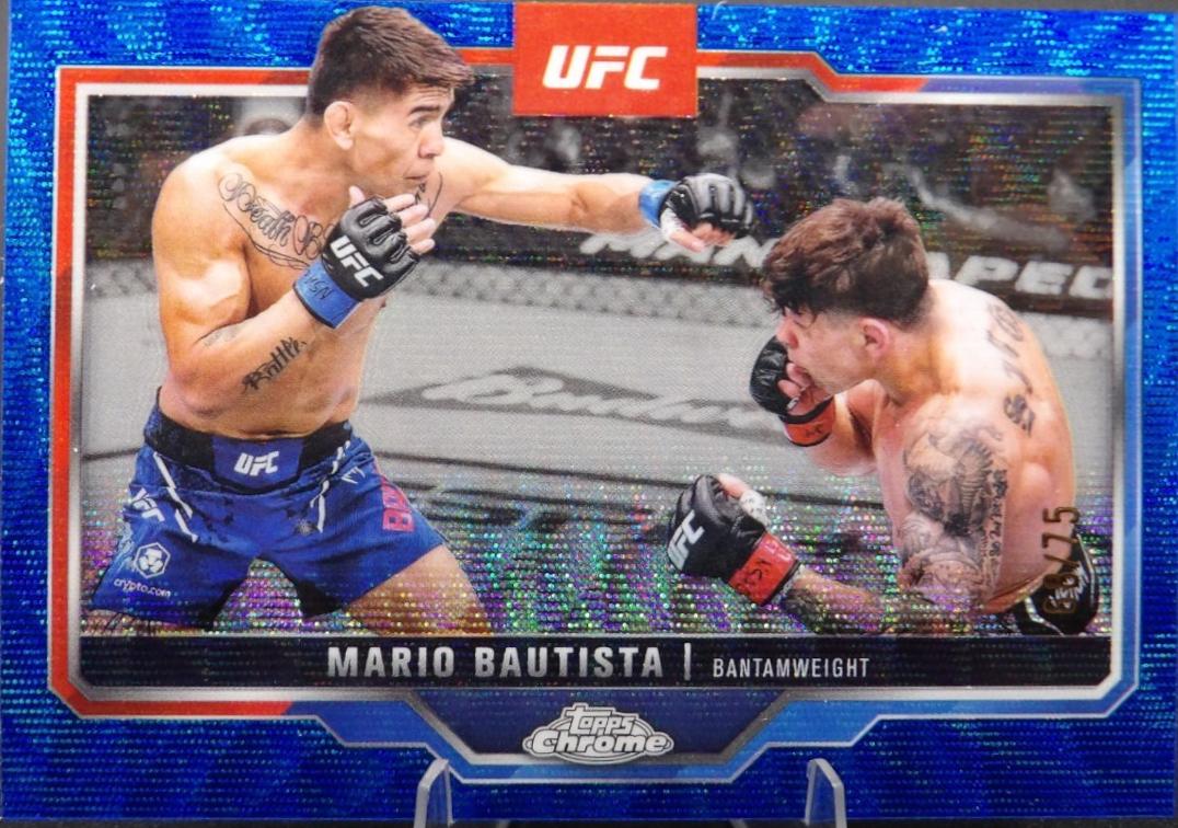 Mario Bautista 2025 Topps Chrome UFC Base #98 Blue Wave Refractor