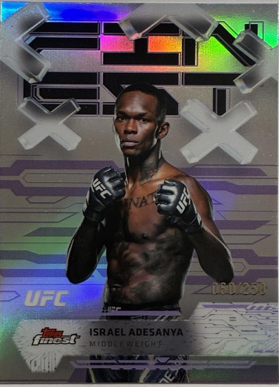 Israel Adesanya 2025 Topps Finest UFC Base Common #17 Purple Refractor