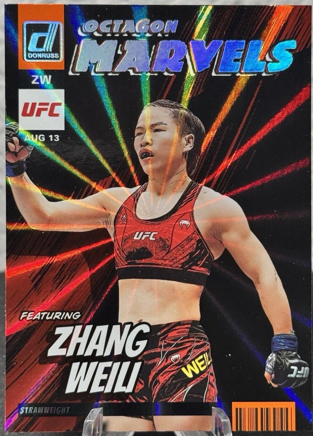 Zhang Weili 2023 Panini Donruss UFC Octagon Marvels #19 Orange Laser