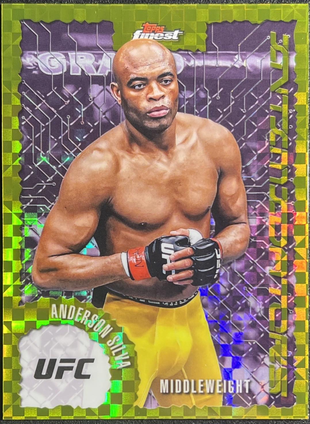 Anderson Silva 2025 Topps Finest UFC Intimidators #IT-11 Checkerboard Refractor