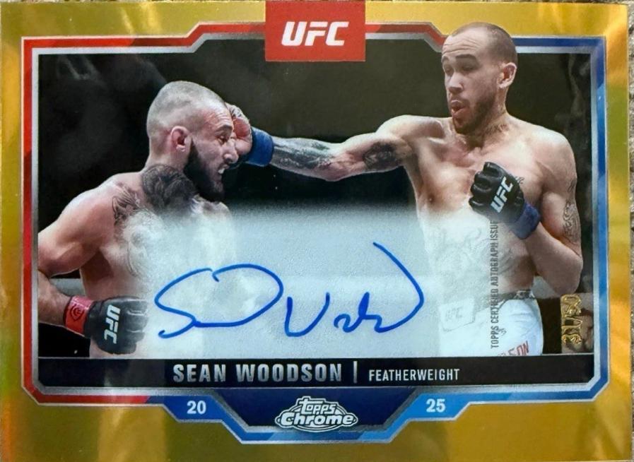 Sean Woodson 2025 Topps Chrome UFC Chrome Veteran Autographs #CVA-SW Gold Refractor