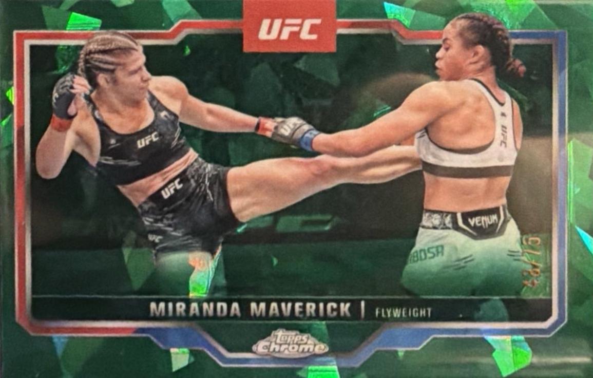 Miranda Maverick 2025 Topps Chrome Sapphire UFC Base Sapphire #5 Green Sapphire
