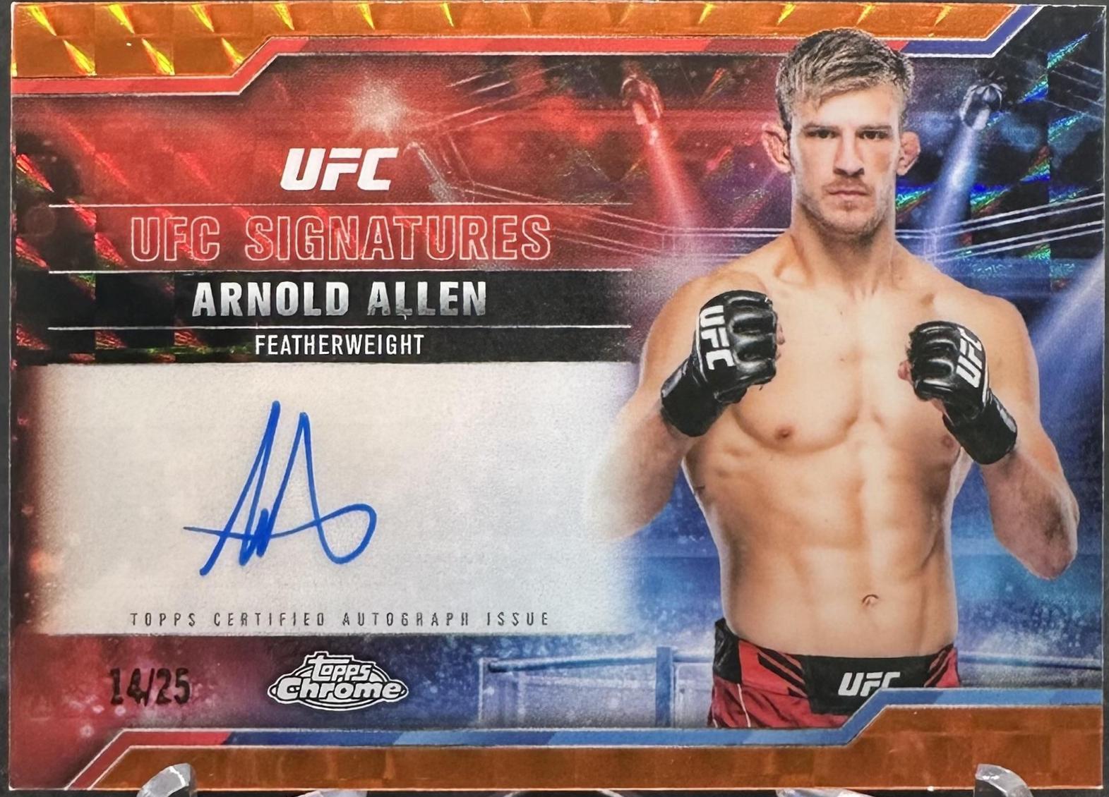 Arnold Allen 2025 Topps Chrome UFC UFC Signatures #SIG-AA Geometric Orange Refractor