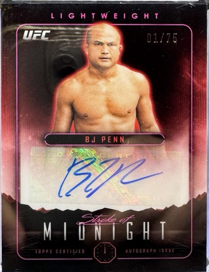 BJ Penn 2024 Topps Midnight UFC Stroke of Midnight Autographs #SMA-BJP Twilight