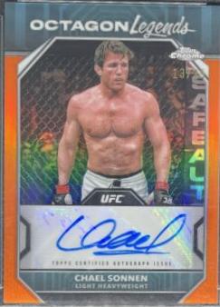 Chael Sonnen 2024 Topps Chrome UFC Octagon Legends Autographs #OLA-CSO Orange Refractor