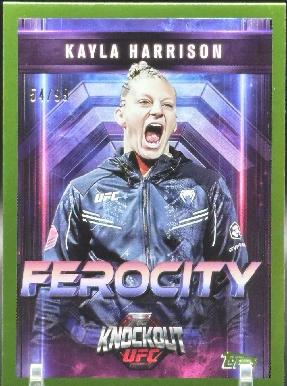 Kayla Harrison 2025 Topps Knockout UFC Ferocity #FE-15 Lime Green