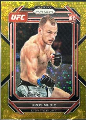 Uros Medic 2023 Panini Prizm Under Card UFC Base #158 Gold