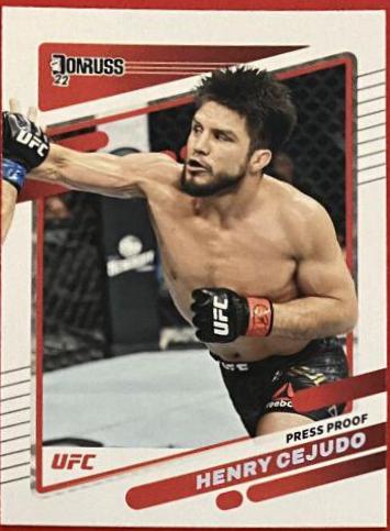 Henry Cejudo 2022 Panini Donruss UFC Base #116 Press Proof Purple