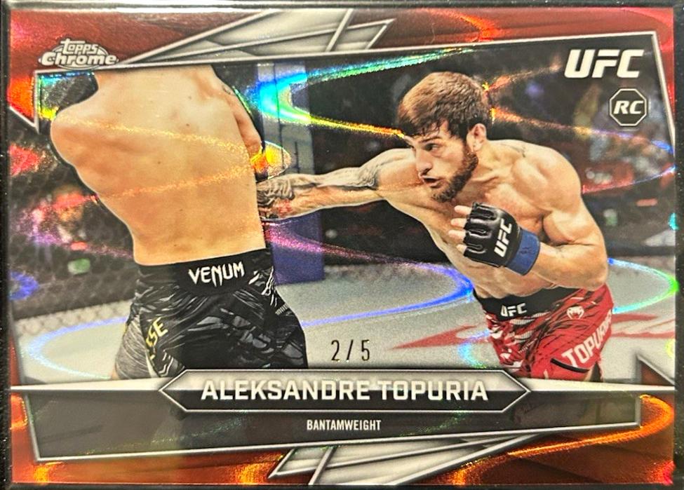 Aleksandre Topuria 2026 Topps Chrome UFC Base #187 Red Ray Wave Refractor