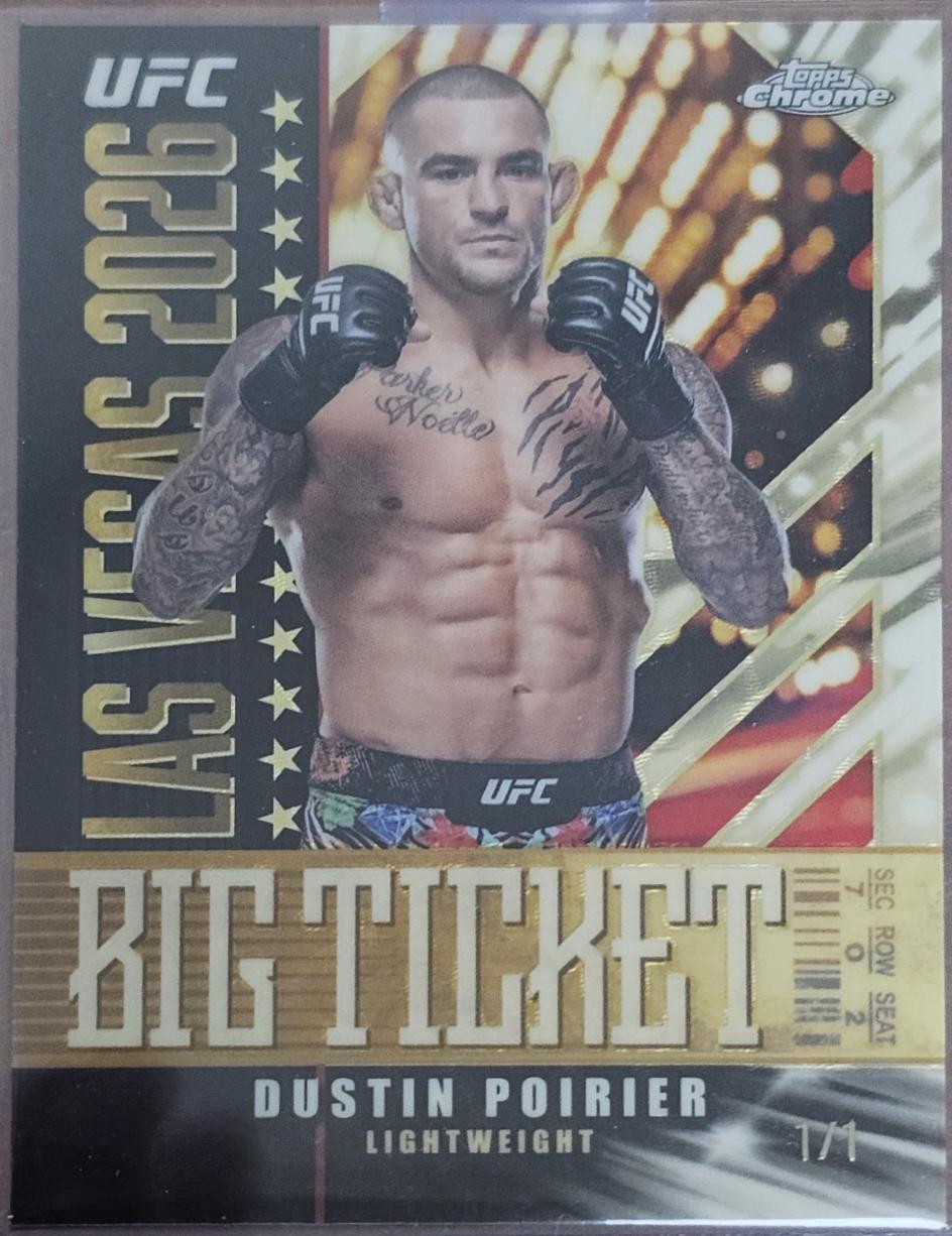 Dustin Poirier 2026 Topps Chrome UFC Big Ticket #BT-20 Superfractor