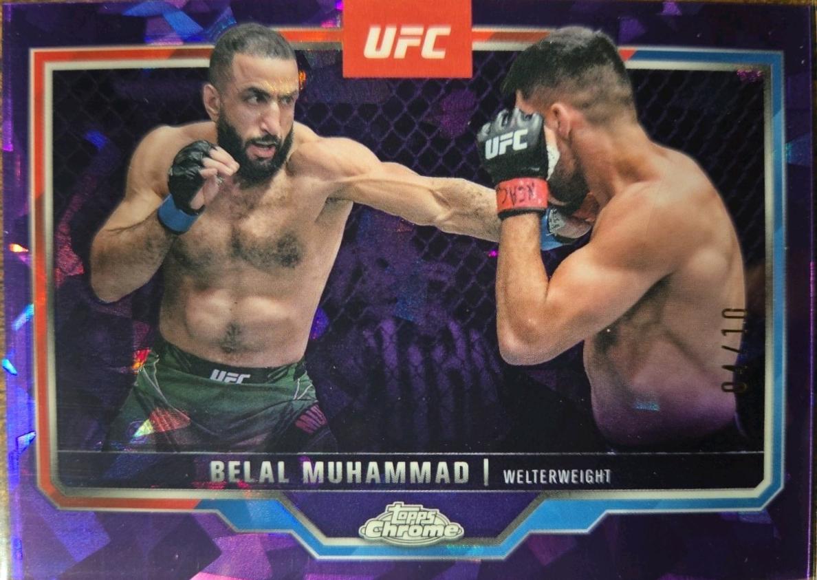Belal Muhammad 2025 Topps Chrome UFC Base #126 Purple Geometric Refractor