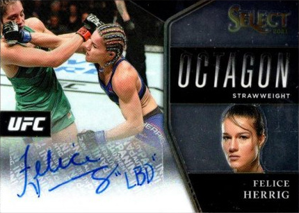 Felice Herrig 2021 Panini Select UFC Octagon Action Signatures #21 Disco Prizms
