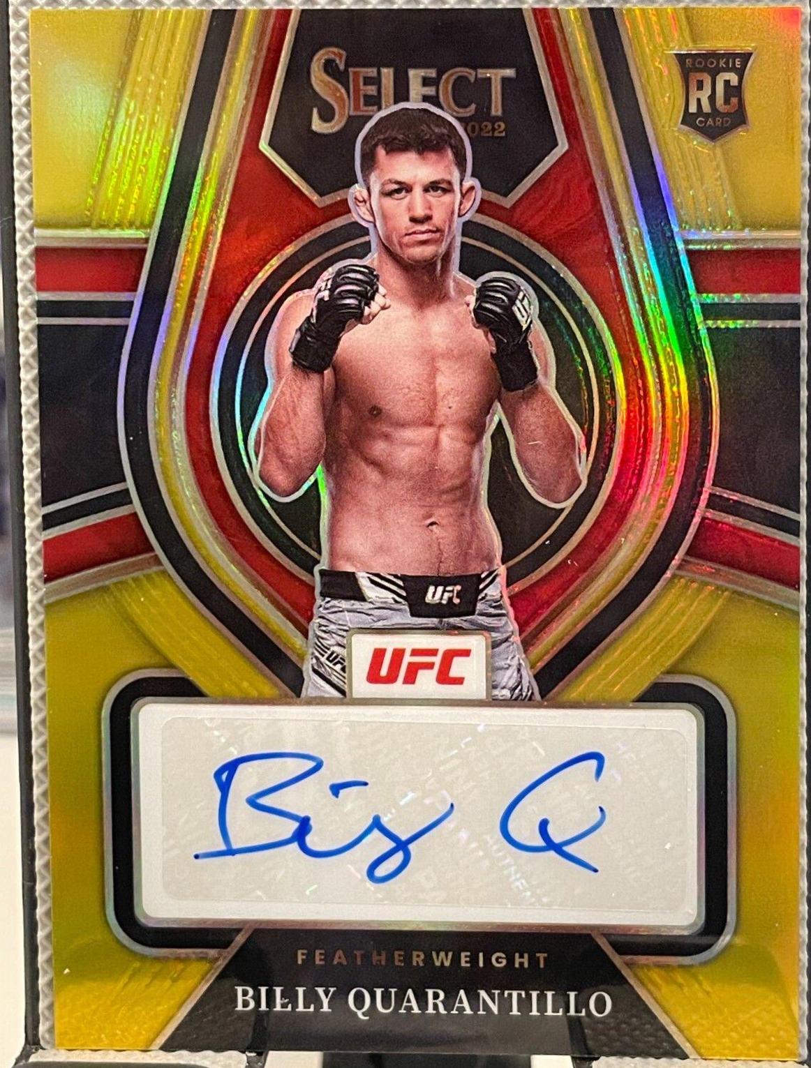 Billy Quarantillo 2022 Panini Select UFC Rookie Signatures #7 Gold