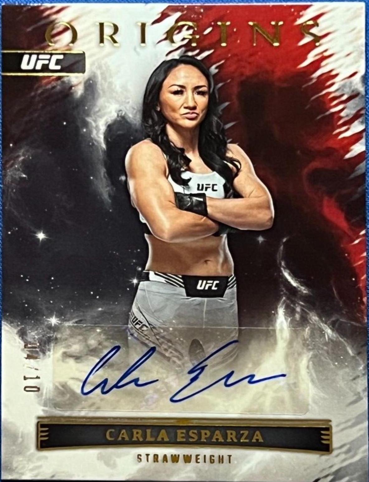 Carla Esparza 2023 Panini Chronicles UFC Origins Autographs #38 Gold