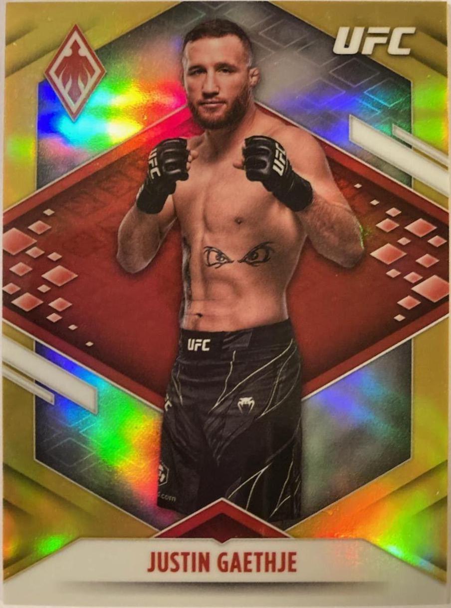 Justin Gaethje 2022 Panini Chronicles UFC Base Phoenix #308 Gold