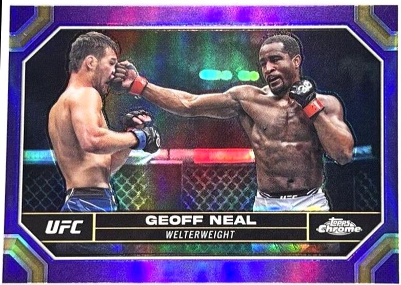 Geoff Neal 2024 Topps Chrome UFC Base #67 Purple Refractor