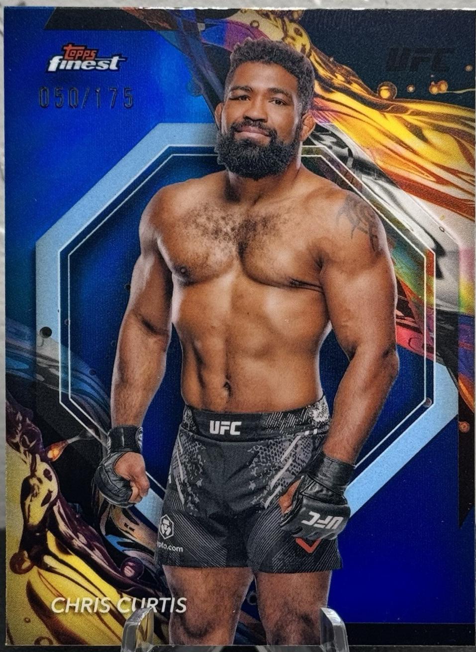 Chris Curtis 2024 Topps Finest UFC Base Uncommon #130 Blue Refractor