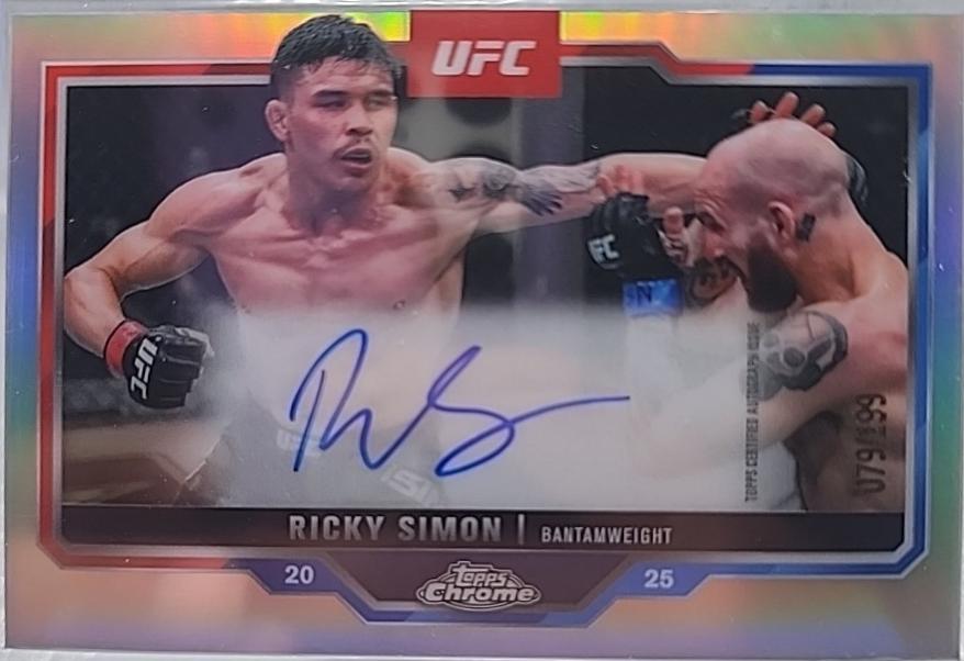Ricky Simon 2025 Topps Chrome UFC Chrome Veteran Autographs #CVA-RS Refractor