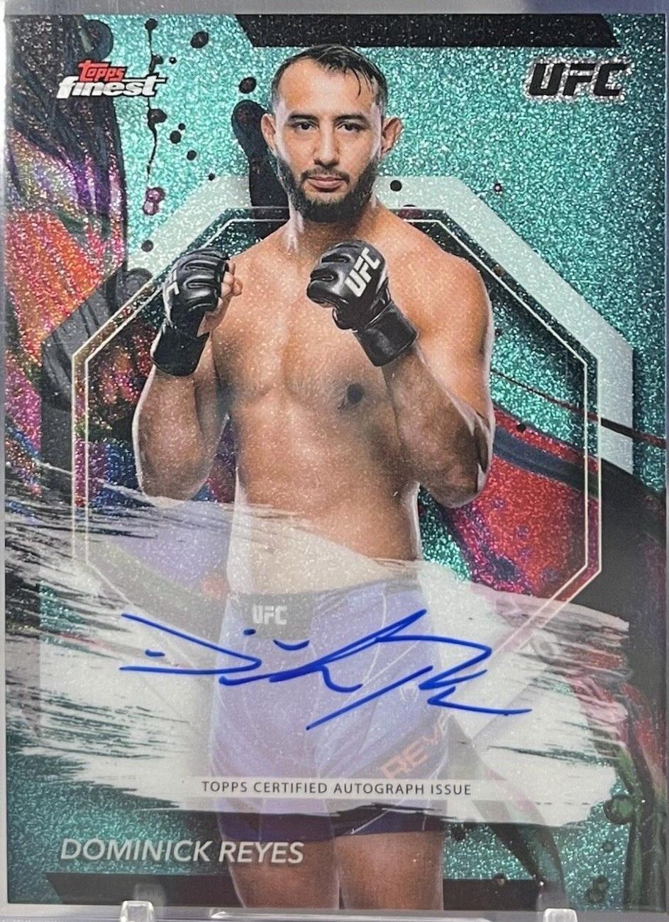 Dominick Reyes 2024 Topps Finest UFC Finest Autographs #FA-DRS Aqua Glitter Refractor