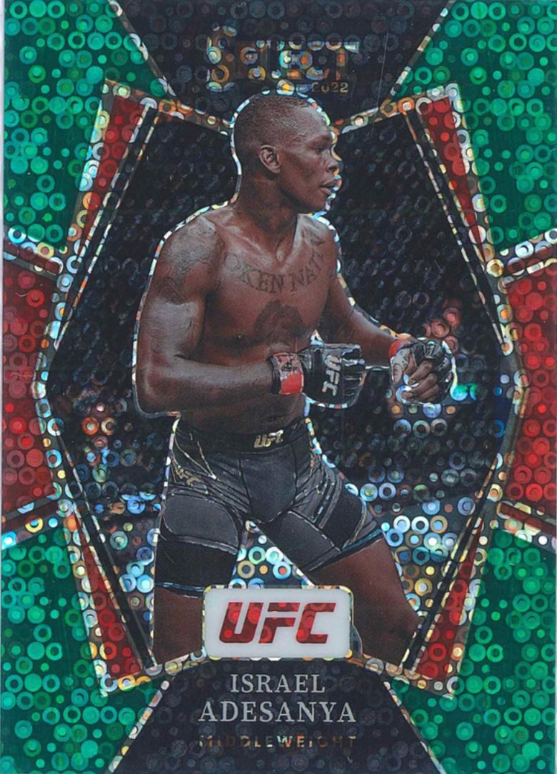 Israel Adesanya 2022 Panini Select UFC Premier Level #121 Green Disco
