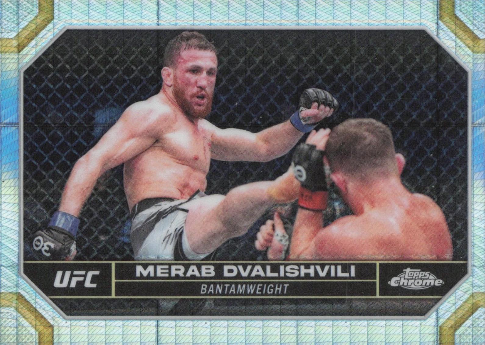 Merab Dvalishvili 2024 Topps Chrome UFC Base #135 Prism Refractor
