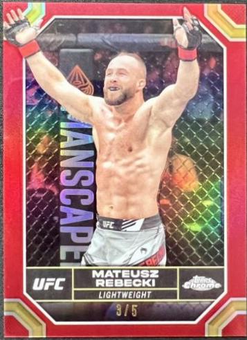 Mateusz Rębecki 2024 Topps Chrome UFC Base #127 Red Refractor