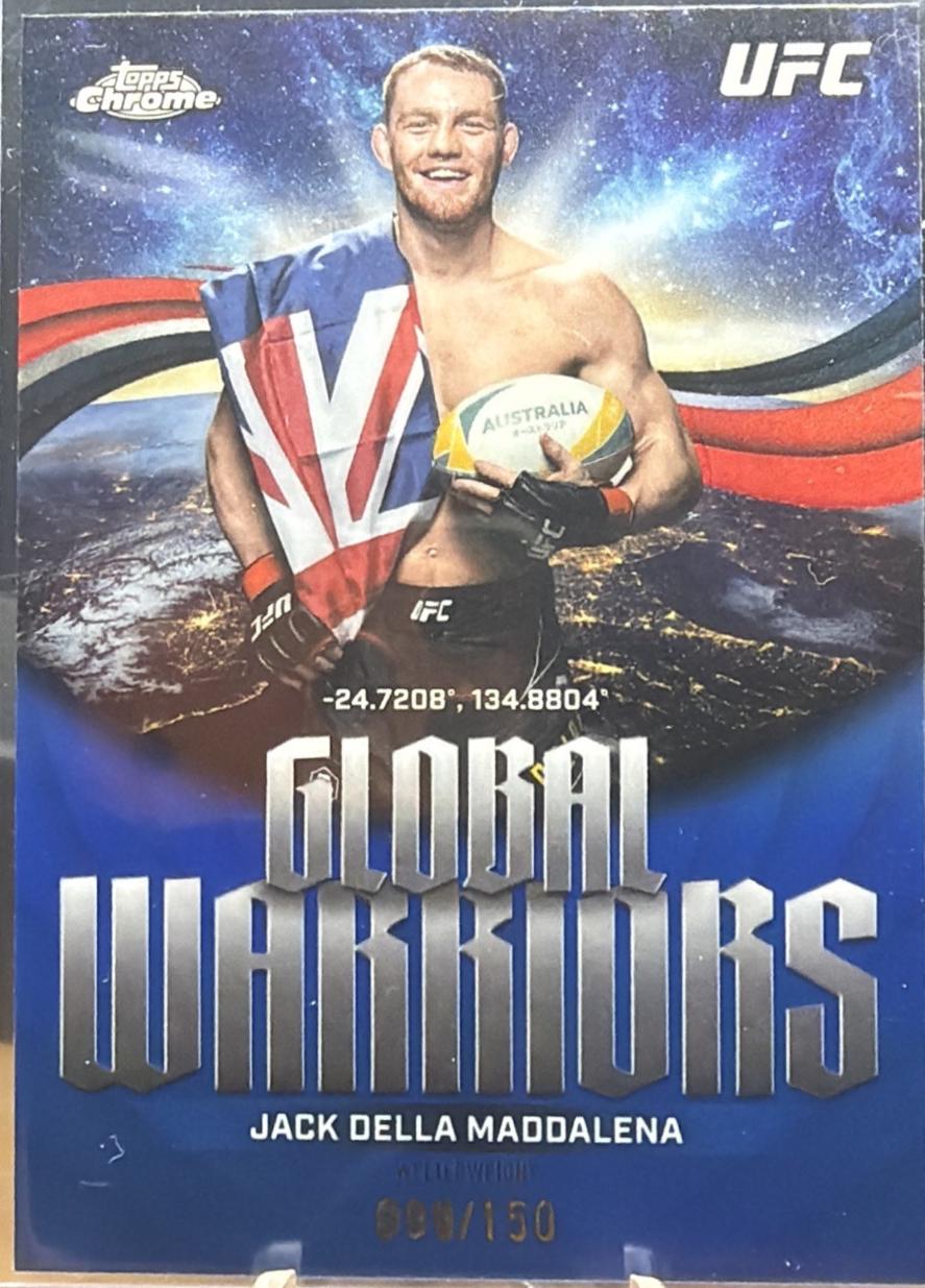 Jack Della Maddalena 2026 Topps Chrome UFC Global Warriors #GW-9 Blue Refractor