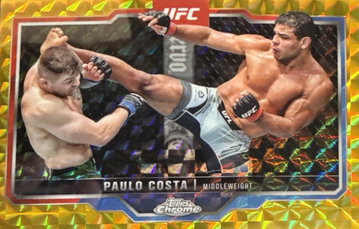 Paulo Costa 2025 Topps Chrome UFC Base #153 Gold Geometric Refractor