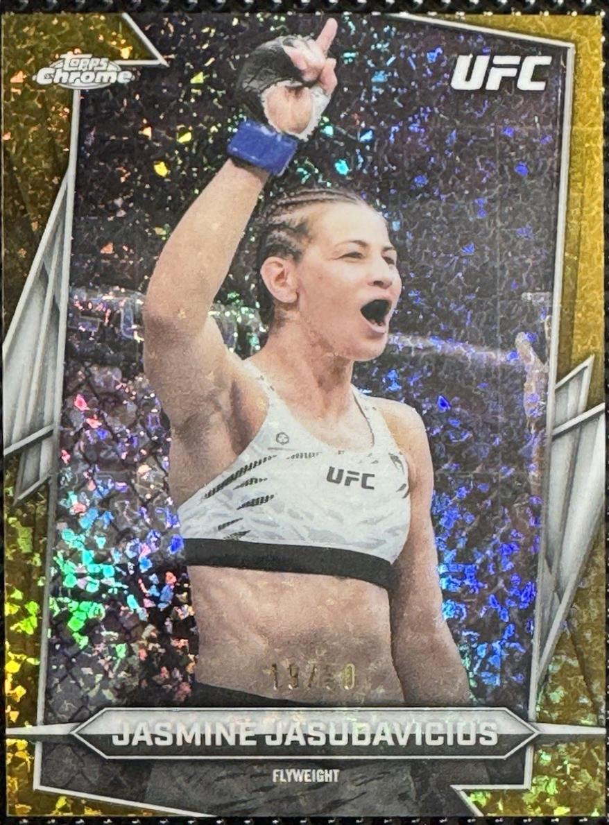 Jasmine Jasudavicius 2026 Topps Chrome UFC Base #79 Gold Refractor