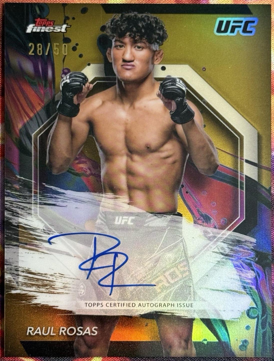 Raul Rosas 2024 Topps Finest UFC Finest Autographs #FA-RRS Gold Refractor
