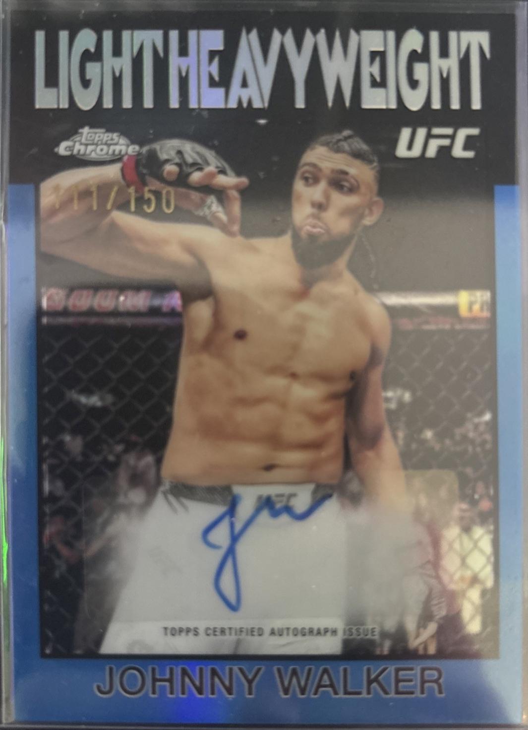 Johnny Walker 2026 Topps Chrome UFC 1986 Topps Signatures #86S-JW Blue Refractor