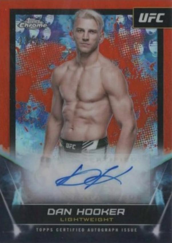 Dan Hooker 2024 Topps Chrome UFC UFC Signatures #FNA-DHO Orange Refractor