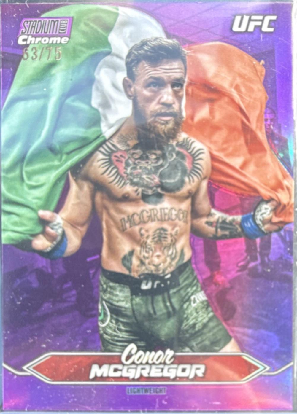 Conor McGregor 2025 Topps Stadium Club UFC Base Chrome #C-200 Purple Refractor