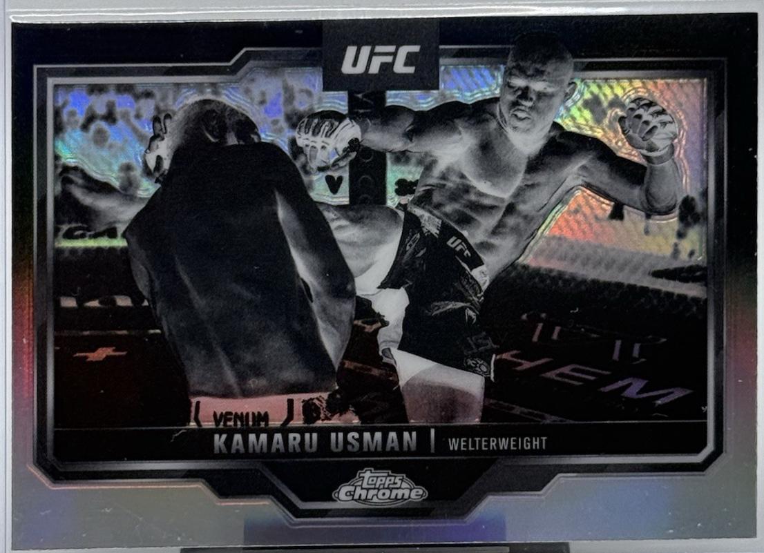 Kamaru Usman 2025 Topps Chrome UFC Base #27 Negative Refractor