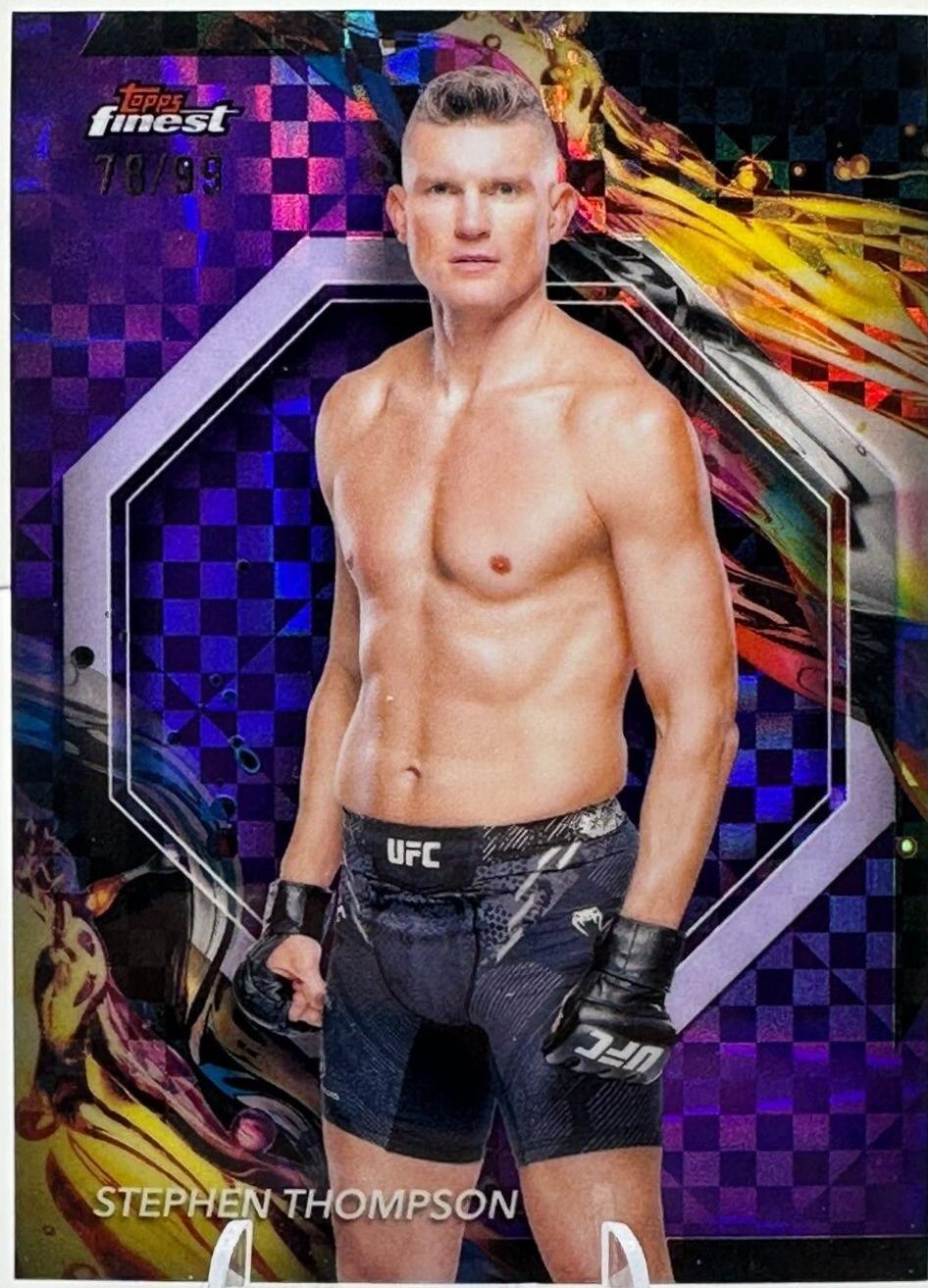 Stephen Thompson 2024 Topps Finest UFC Base Uncommon #122 Purple Checkerboard Refractor