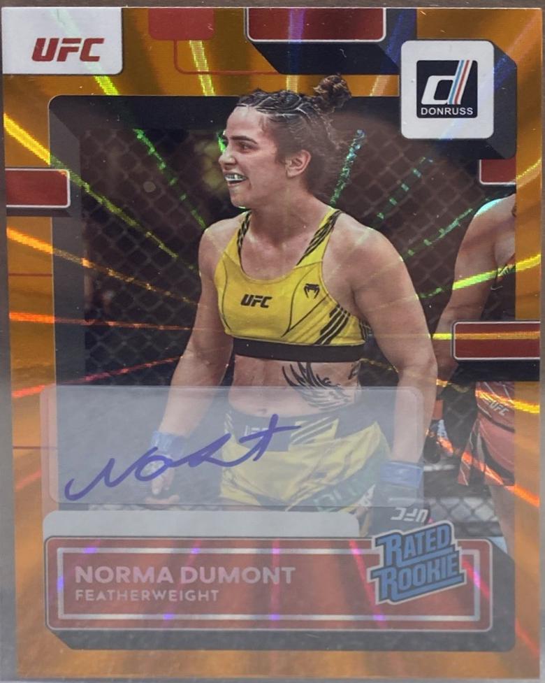 Norma Dumont 2023 Panini Donruss UFC Base #204 Orange Laser