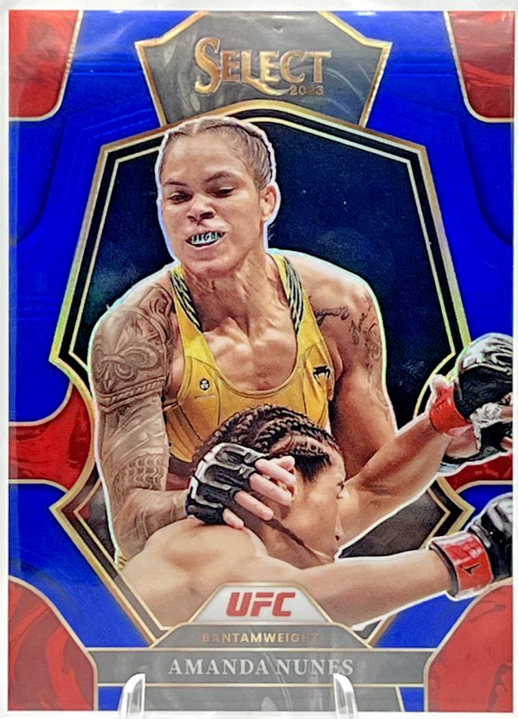 Amanda Nunes 2023 Panini Select UFC Premier Level #138 Red Blue Prizm