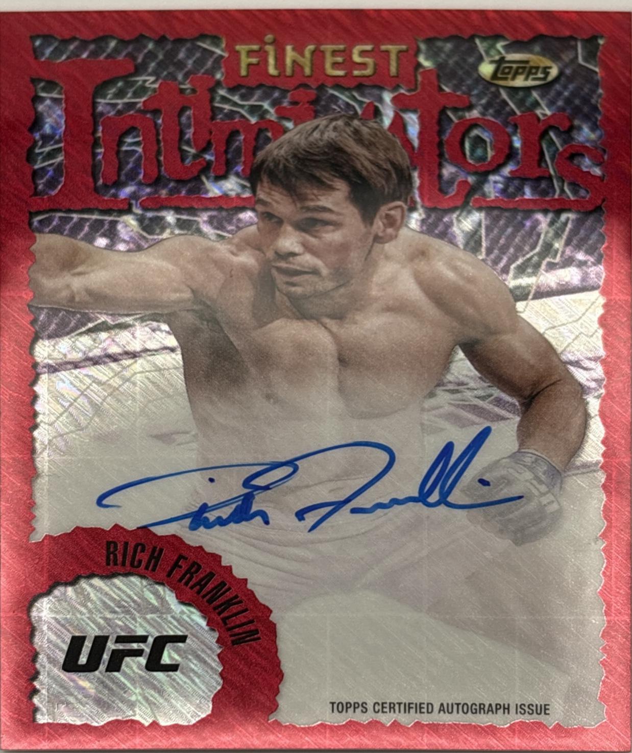 Rich Franklin 2024 Topps Finest UFC Intimidators Autographs #IA-RFN Red Shimmer Refractor