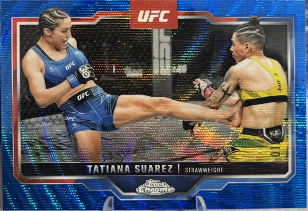 Tatiana Suarez 2025 Topps Chrome UFC Base #72 Blue Wave Refractor